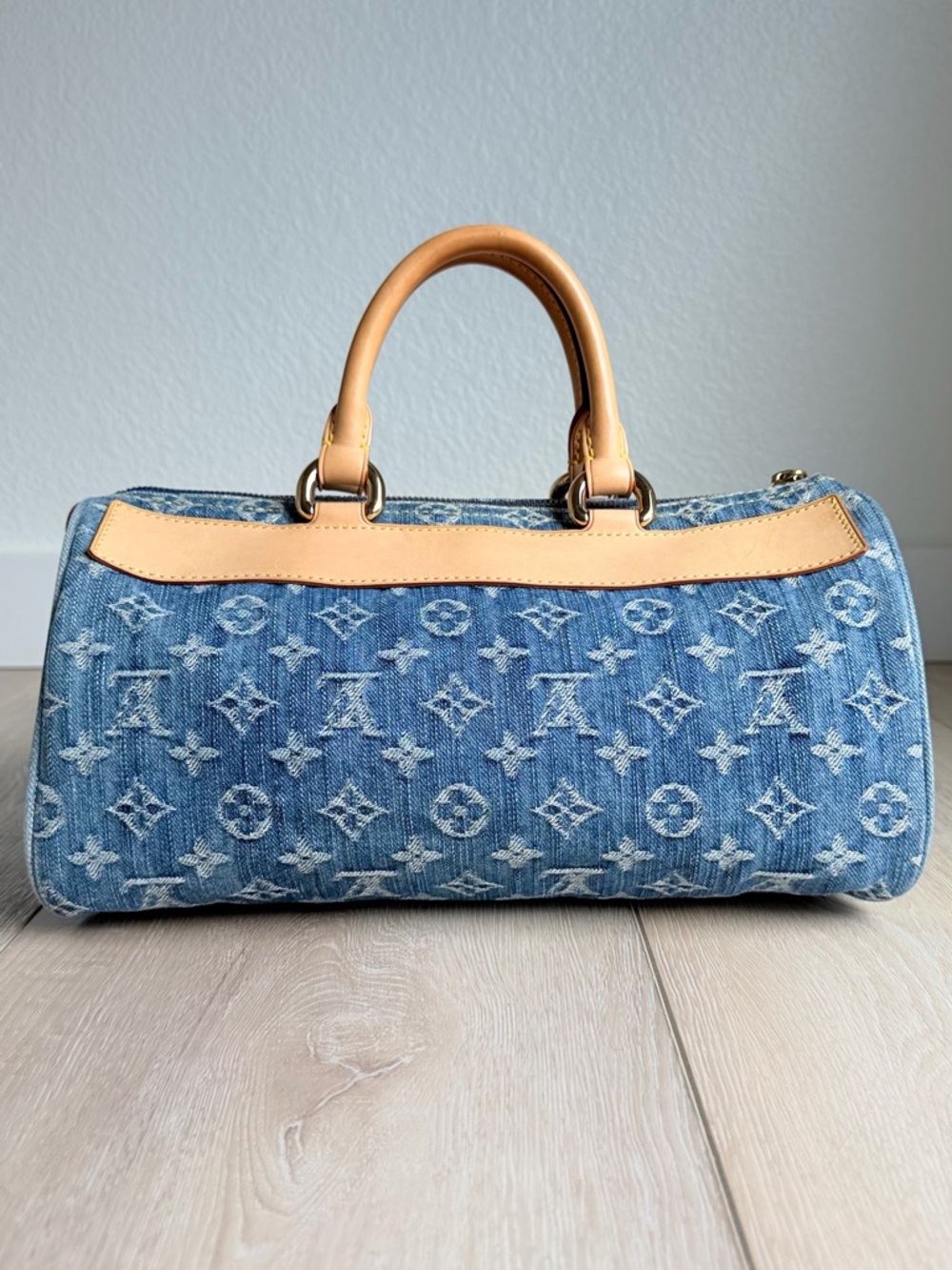Louis Vuitton Neo Speedy Denim Blue Monogram Rare Vintage LV Bag - Picture 2 of 16